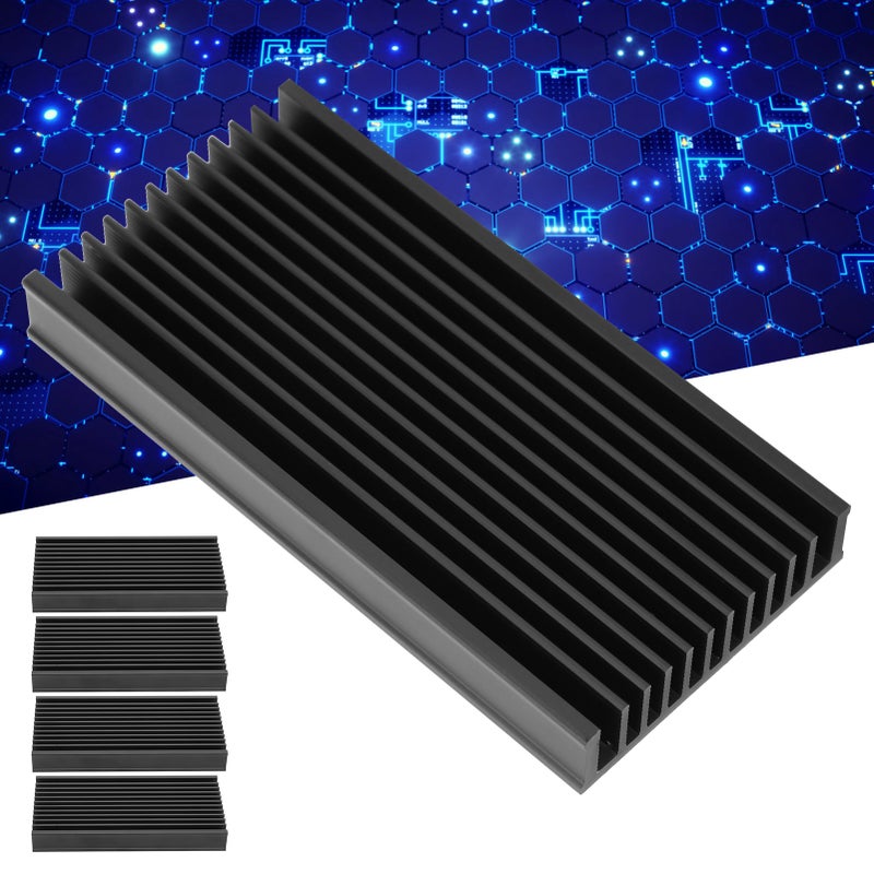 4Pcs Q50x12.7x100 Aluminum Heat Sink Cooler Chip Cooling Fin for Circuit Board Chip - Image 4