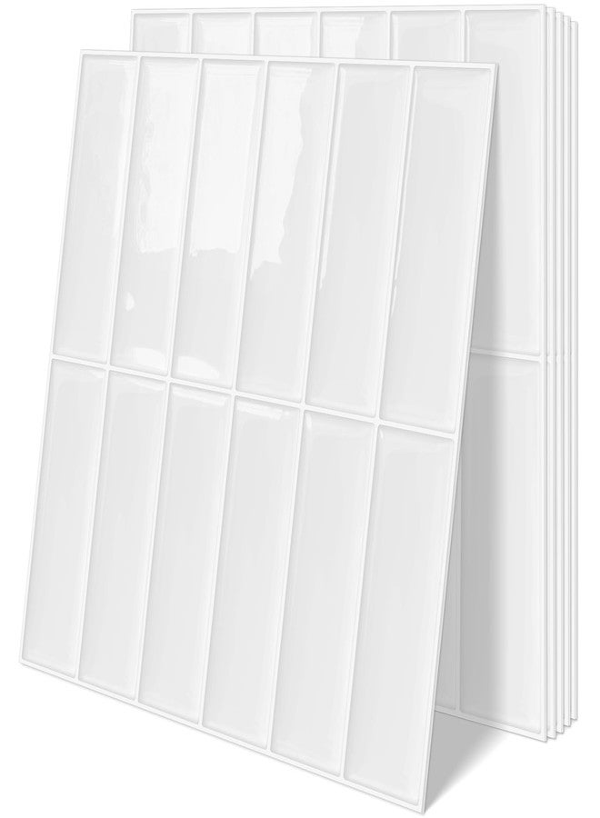 Tiwoos Plain White Peel and Stick Backsplash Tile Rectangle Subway Self Adhesive Wall Tiles for Kitchen (10-Sheet,12"x12") - Image 1