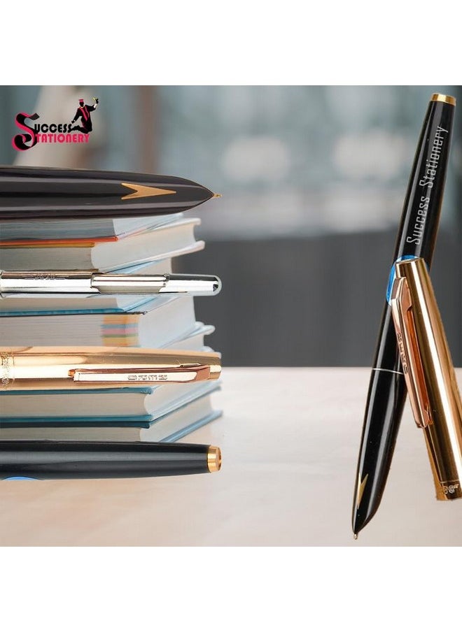 Success Stationery Success Stationery Hero Pen Fountain Pen Original Ink Pen Smooth Iridium Tip Nib Refillable Gold Arrow Pattern Model 336 Gold Trim Cap, Black Green Maroon - Pack of 3  - Image 3