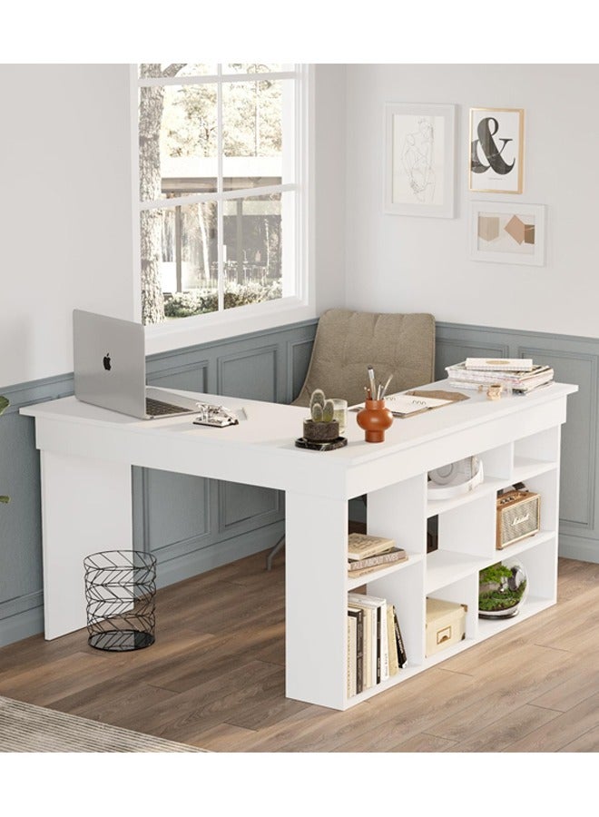 Home Canvas مكتب زاوية تاوين الأبيض من قماش المنزل - Image 3