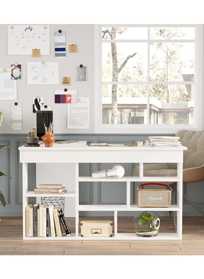 Home Canvas مكتب زاوية تاوين الأبيض من قماش المنزل - Image 2