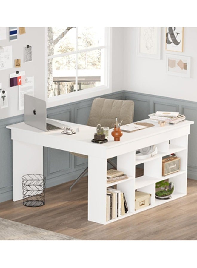 Home Canvas مكتب زاوية تاوين الأبيض من قماش المنزل - Image 4