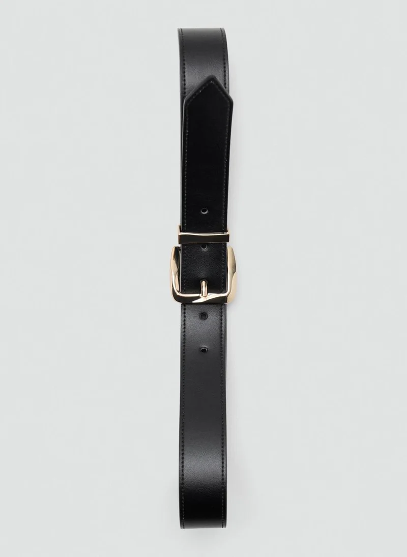 MANGO Embossed Buckle Belt