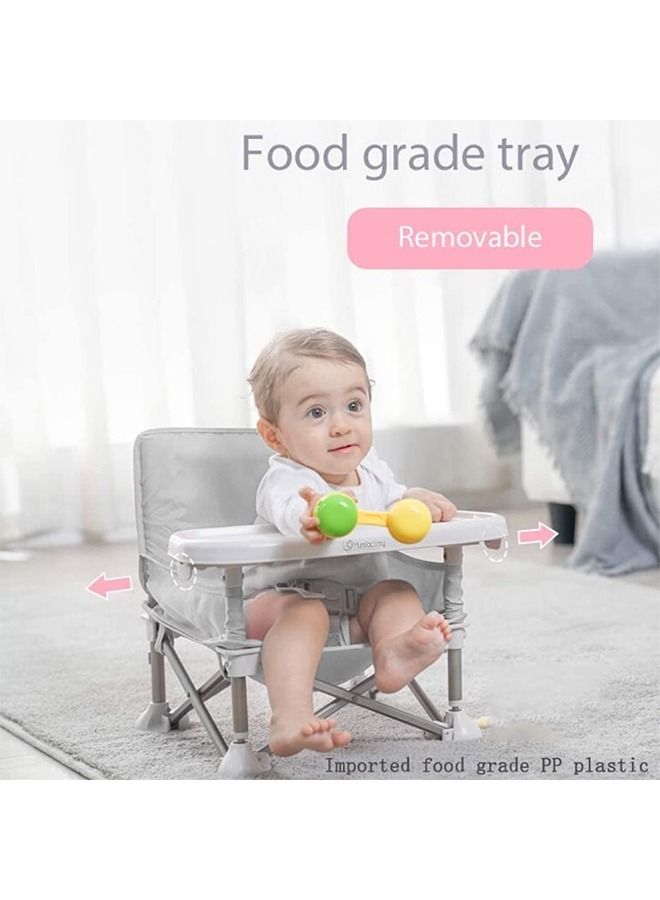 DMG TECH DMG Baby Floor Seat, Folding Portable Chair for Eating, Baby Seat with Seat Belt, Travel Seat with Tray for Baby, Fordable Baby Seat for Eating, Playing, Beach, Picnic, Garden  - Image 2