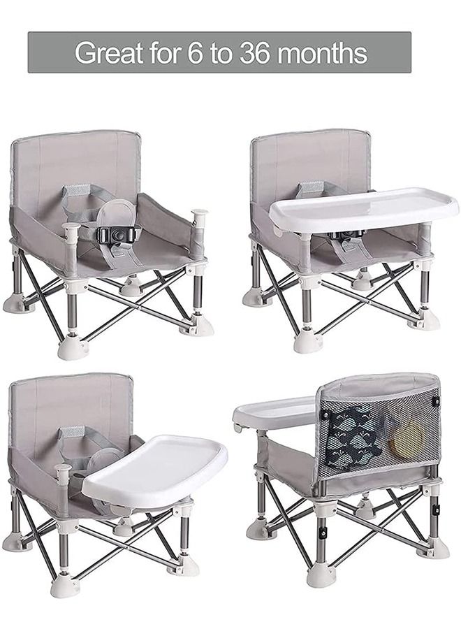 DMG TECH DMG Baby Floor Seat, Folding Portable Chair for Eating, Baby Seat with Seat Belt, Travel Seat with Tray for Baby, Fordable Baby Seat for Eating, Playing, Beach, Picnic, Garden  - Image 3