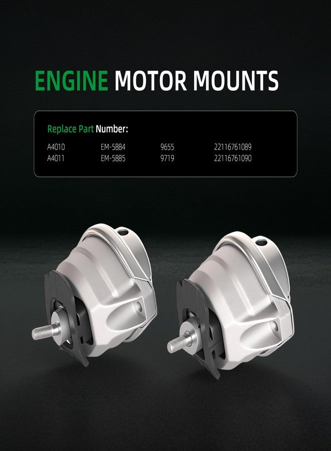 Riyhch 2PCS Left Right Engine Motor Mounts Fit for BMW E60 525i 2004-2007 for 528i/528i xDrive/535i xDrive 2009-2010 for 530i 2004-2007 OE A4010, EM-588422116761089, A4011, 22116761090 - Image 3