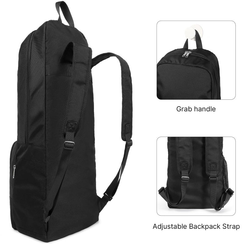 Tangoner Yoga Mat Bag Carrier Zipper Closure Multi Functional Essential Pockets Exercise Yoga Mat Holder Backpack (Black) - Image 5