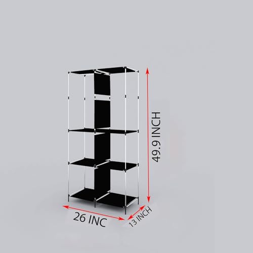 GTC® 3+3 Layer Collapsible Wardrobe for Clothes with Side Pocket 7800-3 (84CM x 42.5CM x 166CM, Grey) Storage Unit - Image 4