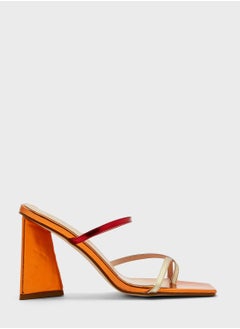 Strappy Block Heel Mule
