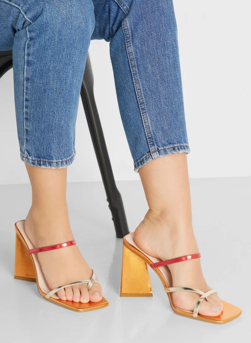 Ginger Strappy Block Heel Mule
