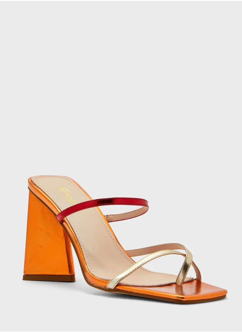 Ginger Strappy Block Heel Mule