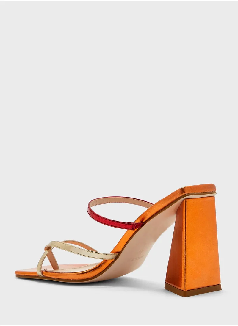Ginger Strappy Block Heel Mule