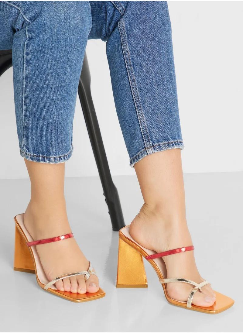 Ginger Strappy Block Heel Mule