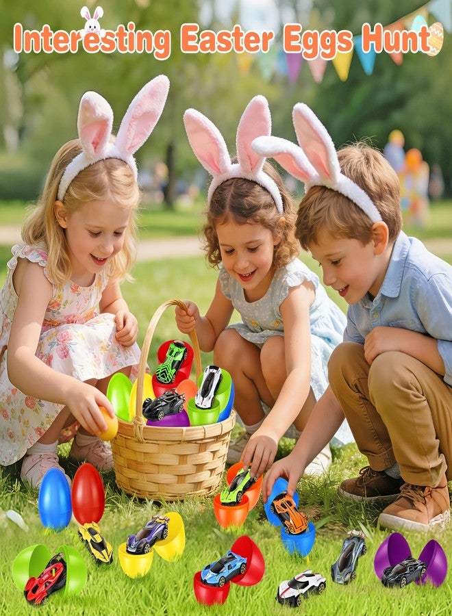 Shemira 12 Pack Easter Eggs Filled with Die-cast Racing Cars for Kids Boys Easter Basket Stuffers, Prefilled Easter Eggs with Toys Inside for Easter Egg Hunt, Party Favor Supplies Classroom Prizes - Image 3