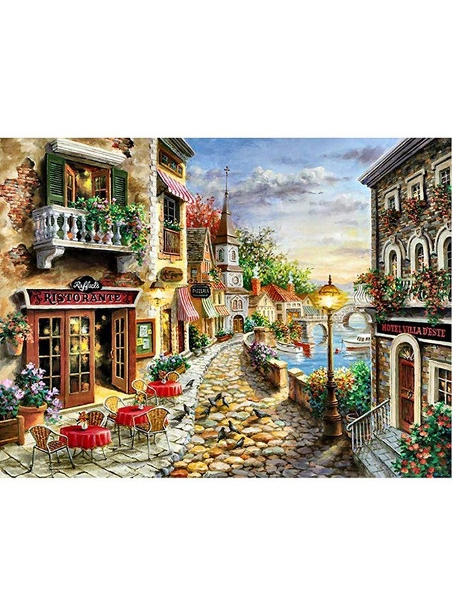 HASTHIP® DIY 5D Diamond Painting Full Square Drill Kits Rhinestone Picture Art Craft for Home Wall Decor 12x16In Romantic Town - Image 1
