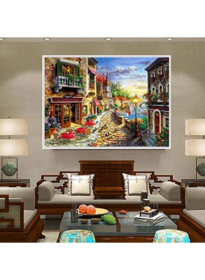 HASTHIP® DIY 5D Diamond Painting Full Square Drill Kits Rhinestone Picture Art Craft for Home Wall Decor 12x16In Romantic Town - Image 3