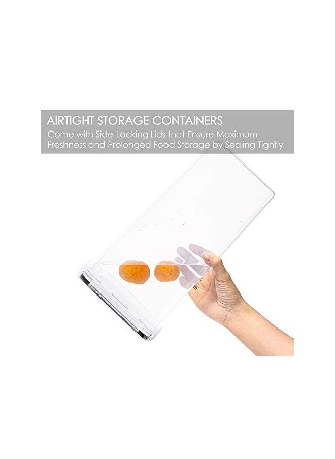 Vtopmart - Airtight Food Storage Containers With Lids, 4 PCS 2.8L Pasta Containers for Pantry Organization and Storage, BPA Free Kitchen Storage Containers for Spaghetti, Flour, Sugar and Noodles, Black - Image 1