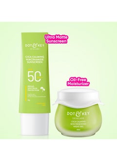 Dot & Key Heal Soothe & Protect Cica Skin Care Combo (50 Spf Cica Sunscreen 50Gm & Cica Moisturizer 60Ml) For Oily Acne Prone & Sensitive Skin Protect & Care For Women & Men  - Image 3