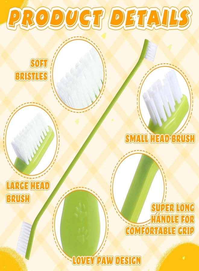 Nuenen 15 Pcs Dog Toothbrush Dual Headed Dental Brushes Puppy Tooth Brushing Kit Long Handle Toothbrush for Large and Small Dogs Cats Most Pets Teeth Cleaning Oral Care Supplies (Colorful) - Image 3