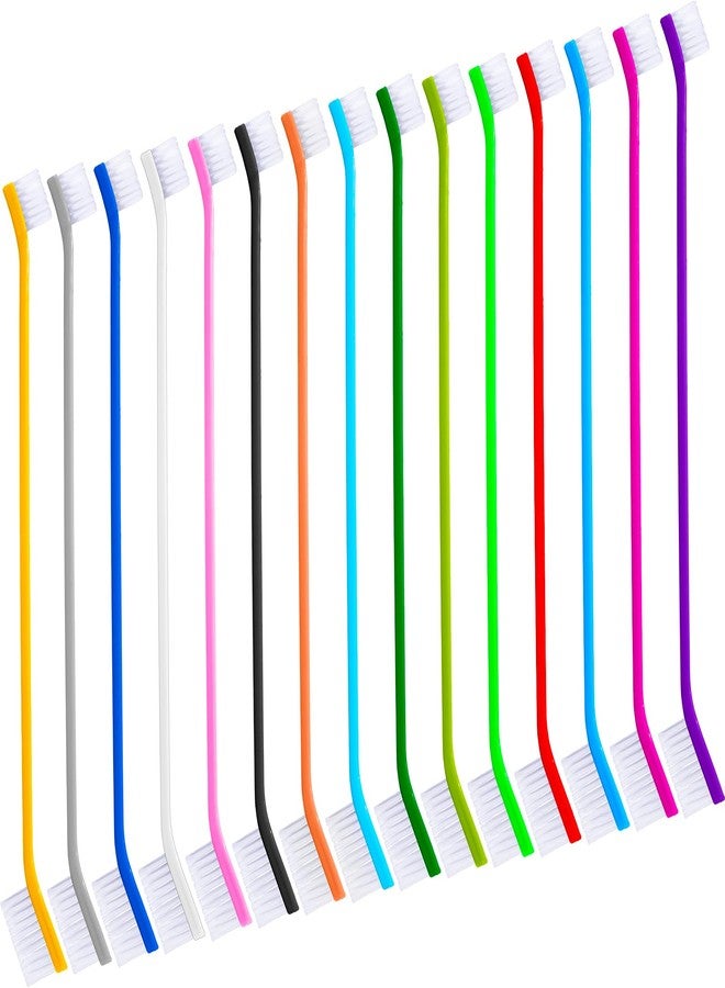 Nuenen 15 Pcs Dog Toothbrush Dual Headed Dental Brushes Puppy Tooth Brushing Kit Long Handle Toothbrush for Large and Small Dogs Cats Most Pets Teeth Cleaning Oral Care Supplies (Colorful) - Image 1