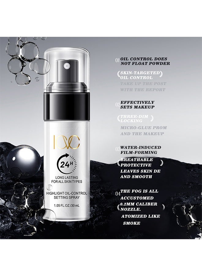 ICVC Highlight Oil-Control Setting Spray，Hydrating Setting Mist - Fine Makeup Finishing Spray with Puka Zinc and Menthol For Dewy, Long-Lasting Wear - Lock It In  30ml - Image 4