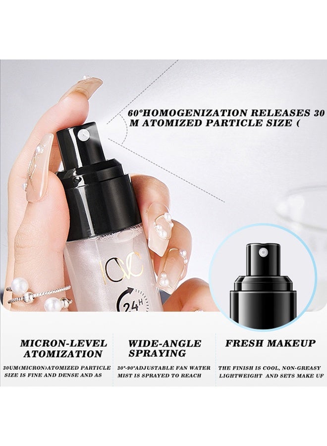 ICVC Highlight Oil-Control Setting Spray，Hydrating Setting Mist - Fine Makeup Finishing Spray with Puka Zinc and Menthol For Dewy, Long-Lasting Wear - Lock It In  30ml - Image 3