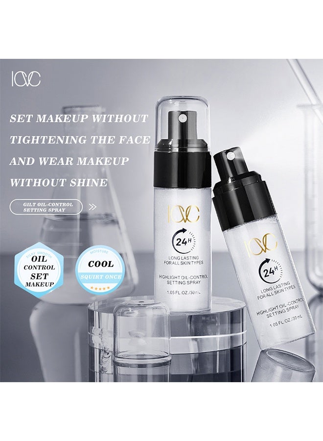 ICVC Highlight Oil-Control Setting Spray，Hydrating Setting Mist - Fine Makeup Finishing Spray with Puka Zinc and Menthol For Dewy, Long-Lasting Wear - Lock It In  30ml - Image 2