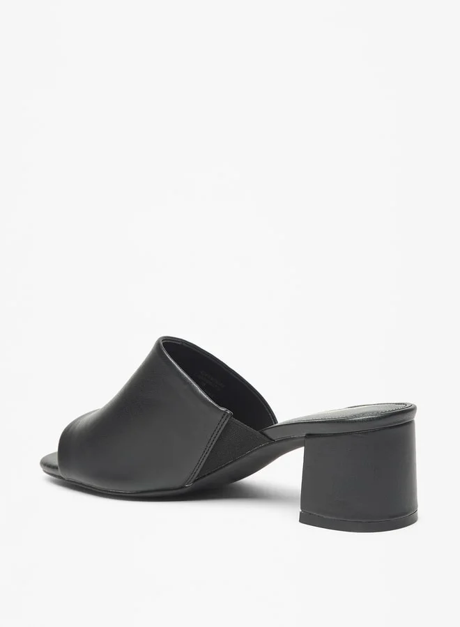 Celeste Women's Solid Slip-On Sandals with Block Heels