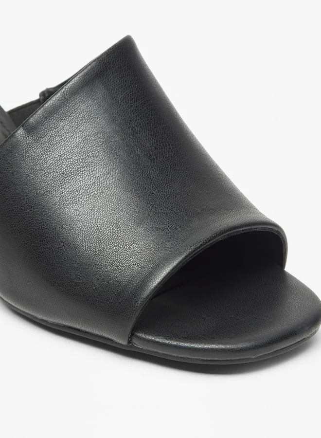 Celeste Women's Solid Slip-On Sandals with Block Heels