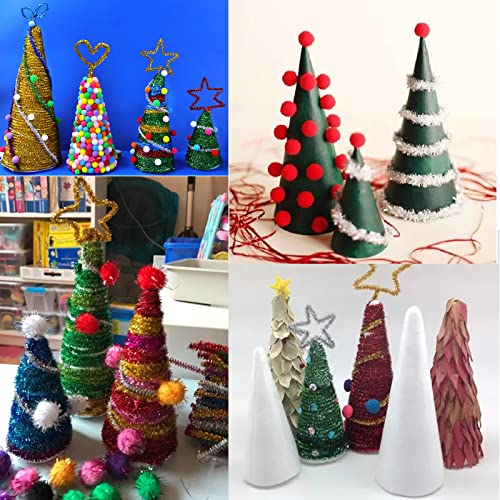 FFchuanhe 8-Pack Foam Cones (4X9.7in), Polystyrene Cone Shaped Foam, Foam Tree Cones, for Arts and Crafts, Christmas Tree, School, Wedding, Birthday, DIY Home Craft Project. White - Image 5