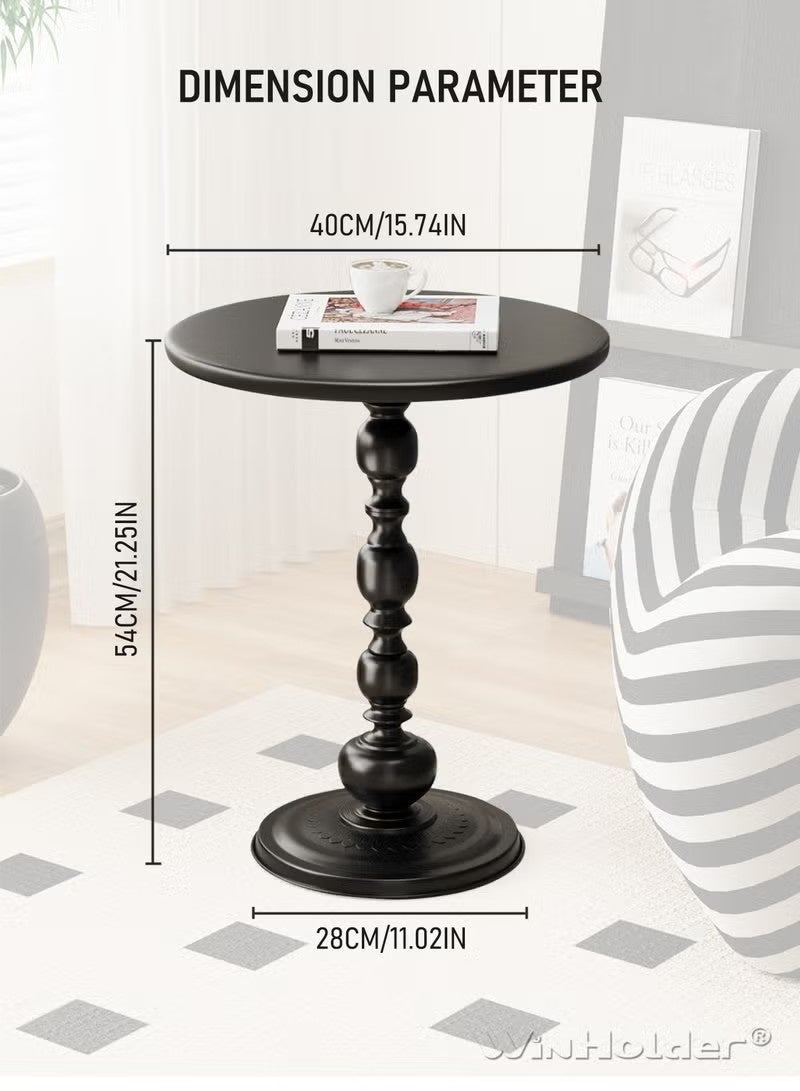 Beauenty Round Coffee Table, Living Room Home Small Side Table, Modern Simple Corner Metal Iron Outdoor Round Service table,e Rustproof Outdoor Coffee Table, Black - Image 5