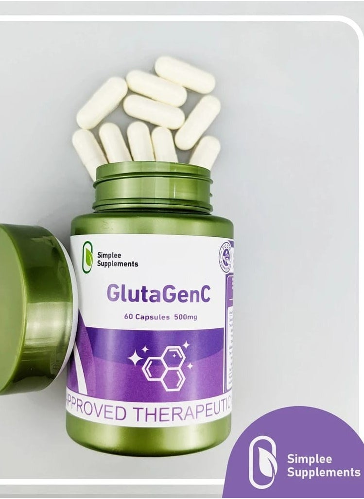 Simplee Supplements Gluta GenC 60 Capsules 500mg  - Image 2