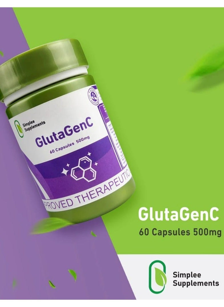 Simplee Supplements Gluta GenC 60 Capsules 500mg  - Image 1
