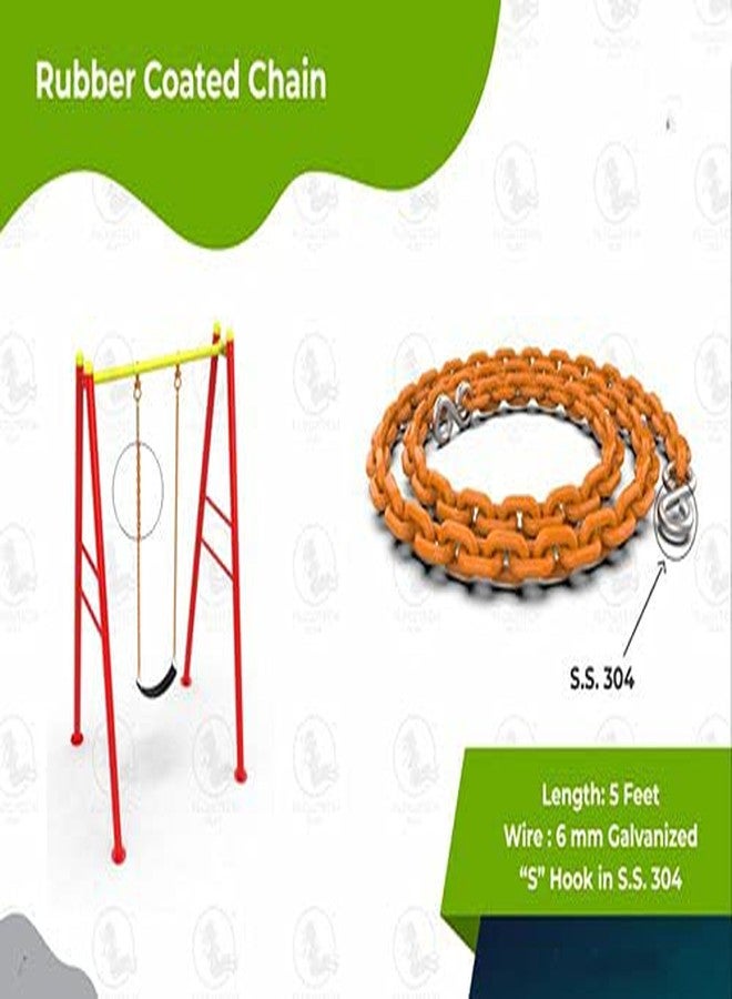 SSD RC SSD Kids Flexible Swing Seat Heavy Duty 60" Chain Plastic Coated - Playground Swing Set Accessories with Snap Hooks (Pack of 1) - Image 2