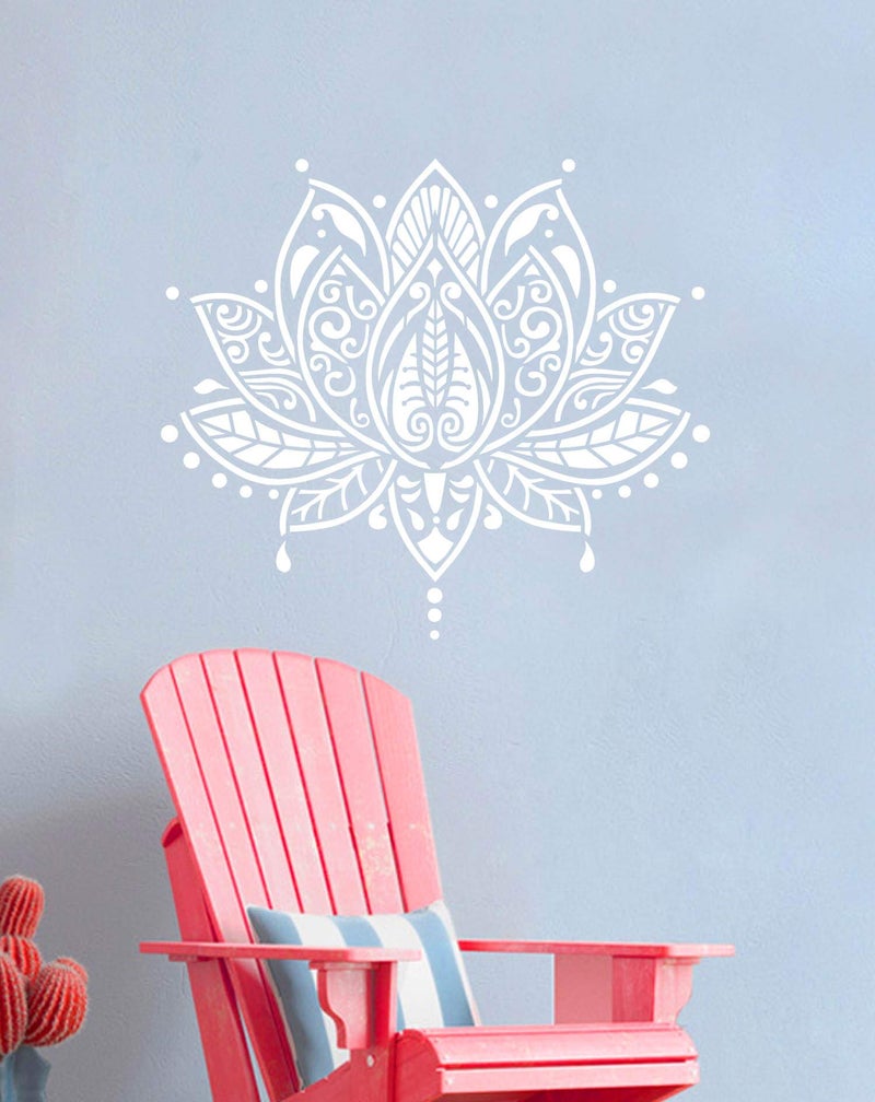 G GSS Designs Lotus Flower Mandala Wall Stencil Template (12X12 Inch) - Yoga Studio Boho Bedroom Decor, Painting Stencils For Wood Wall Furniture Floor Tiles Fabric(Sl-062) - Image 3