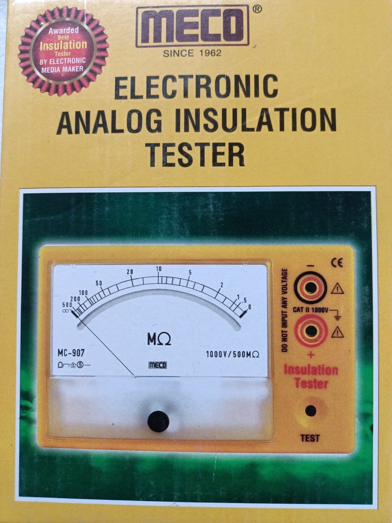MECO ELEVERDE MECO Analog Insulation Tester,Yellow - Image 4