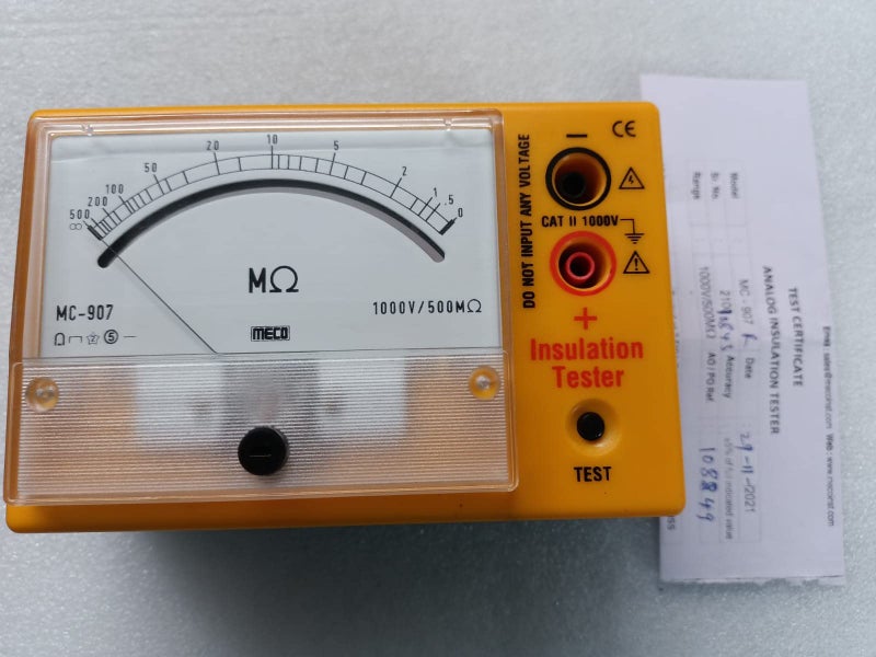 MECO ELEVERDE MECO Analog Insulation Tester,Yellow - Image 3