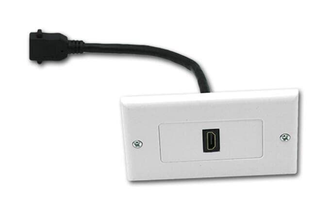 Halokny HDMI Wall Plate, 1 Port 4K HDMI Wall Plate, with 6Inch HDMI Female to Female Pigtail Cable Wall Plate (White) - Image 2