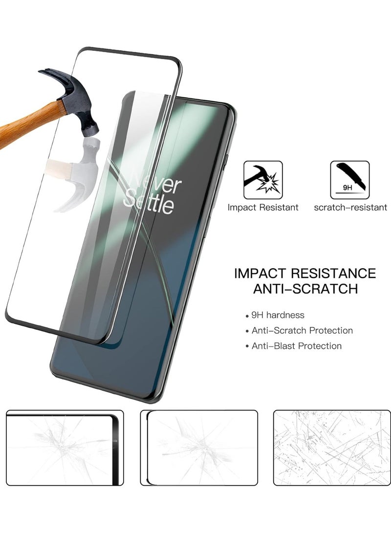 OnePlus 11 Screen Protector, Tempered Glass [Full Adhesive][Full Coverage] [Bubble-Free] [Anti Scratch] HD Clear High Responsive Screen Protector for OnePlus 11 5G Full Glue 5D Black - Image 3