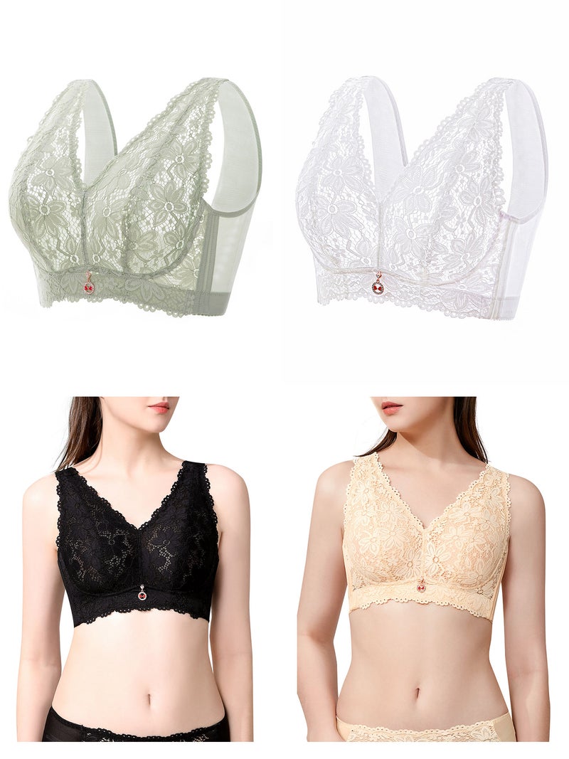 Women Lace Bra See through No Underwire Thin Plus Size Bras - Image 4