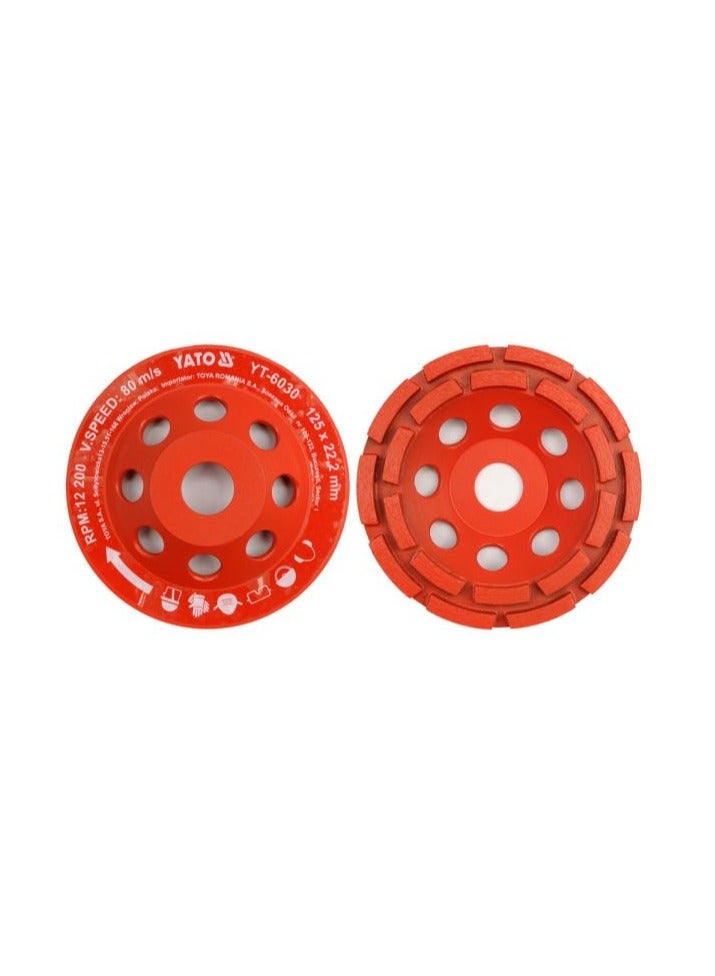 YATO Diamond Grinding Cup Wheel 125mmx22.2 Segment Size: 5.0x75mm