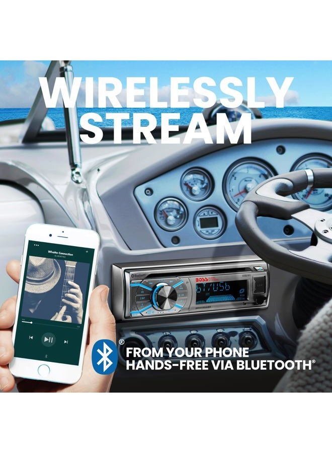 Boss Audio Systems MR508UABS Marine Boat Stereo – Single Din, Bluetooth, CD DVD Player, AM/FM Radio Receiver, Wireless Remote Control, USB - Image 3