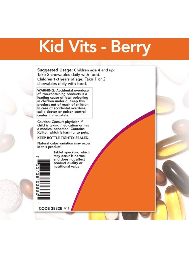Now Foods Pack Of 3 Kid Vits Berry Blast - 120 Tablets - Image 3