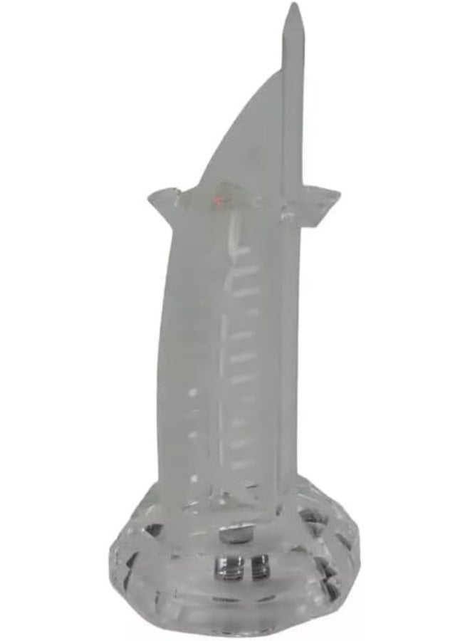 Day To Day Decorative Transparent Crystal Burj Al Arab 3D Replica Model - 17cm - Image 3