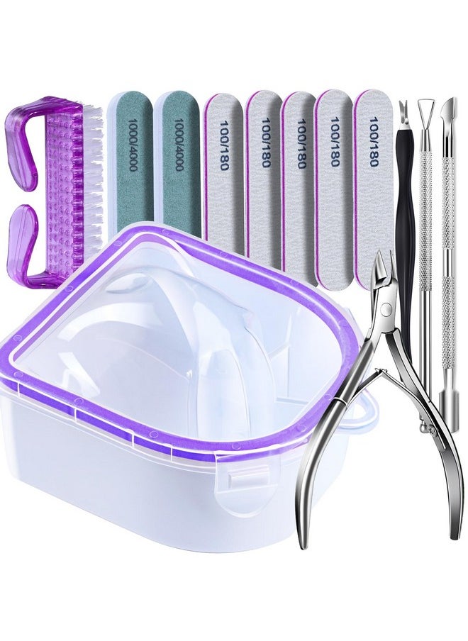 FANDAMEI FANDAMEI Nail Soaking Bowl, Nail Soak Off Bowl, Gel Nail Polish Remover Kit, Nail Soaking Bowl For Acrylic Nails, Dip Powder Remover Tools, Nail Remover Bowl, Manicure Bowls Nail Soaking, Cuticle Kit  - Image 1