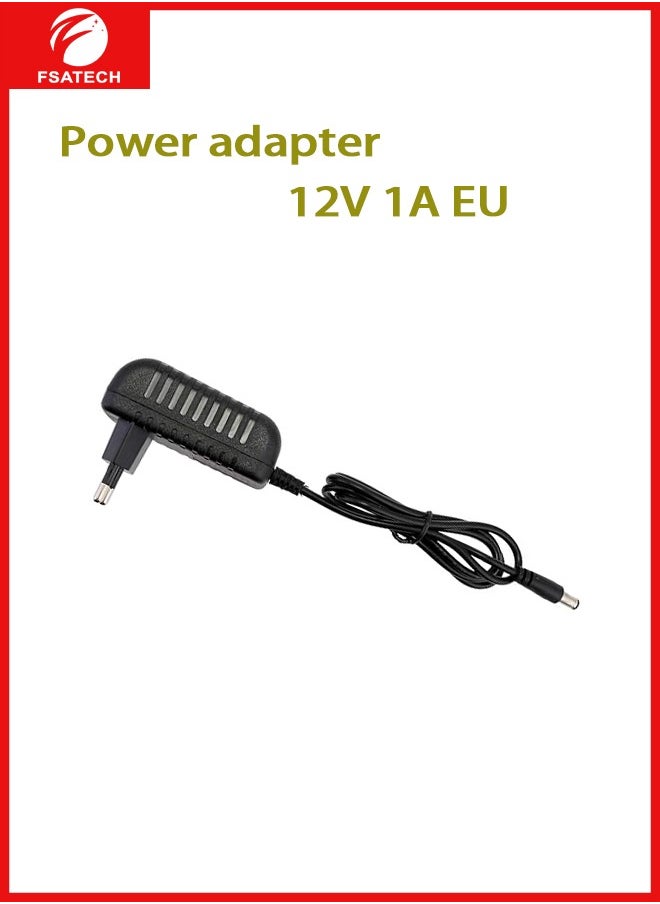 FSATECH 12V 1A 12W AC إلى DC محول محول التيار الكهربائي الاتحاد الأوروبي نوع AC 100V ~ 240V إلى DC 12V 1amp محول مع 5.5x2.1mm DC مخرج جاك لـ 5050 3528 LED قطاع وحدة الضوء، نظام كاميرا CCTV، جهاز التوجيه  - Image 4