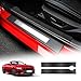 KUNGKIC for Ford Mustang 2024 2025 Car Door Edge Guards Sill Protector Stickers Film AntiCollision Scuff Plate Cover All Weather Interior Accessories PU Carbon Fiber Pattern - Image 2
