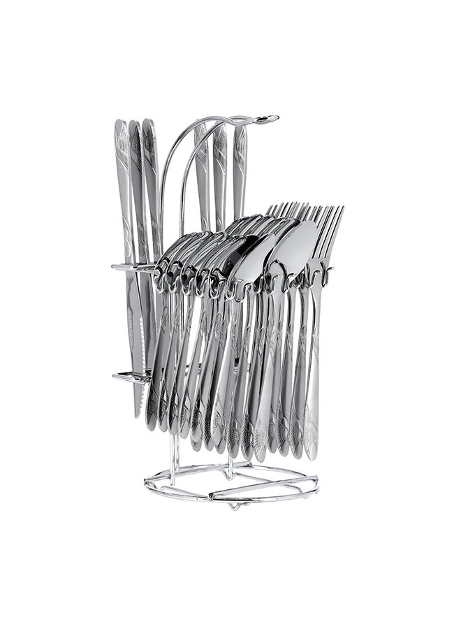 Royalford 25-Piece Stainless Steel Cutlery Set Silver - Image 1