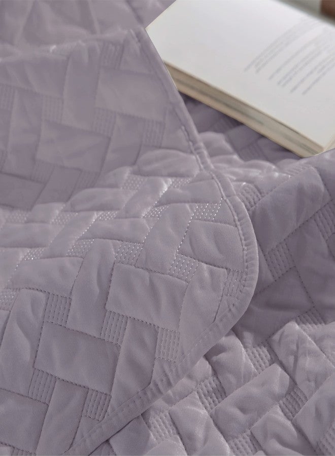 Bedsure Quilts Queen Size - Lightweight Bedspreads Queen Size with Basket Weave Pattern, Soft Quilt Bedding, Purple Comforter Coverlet for All Seasons (90" x 96") - Image 5