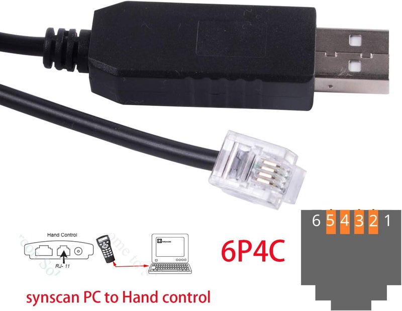 Usangreen FT231XS Telescopes Control Cable for Skywatcher HEQ5pro AZEQ5 AZEQ6 EQ6-R Support EQMOD ASCOM Set Up Sofware Manual Download Support Windows 10 Android (6ft/180cm, Synscan Hand Control to PC) - Image 4